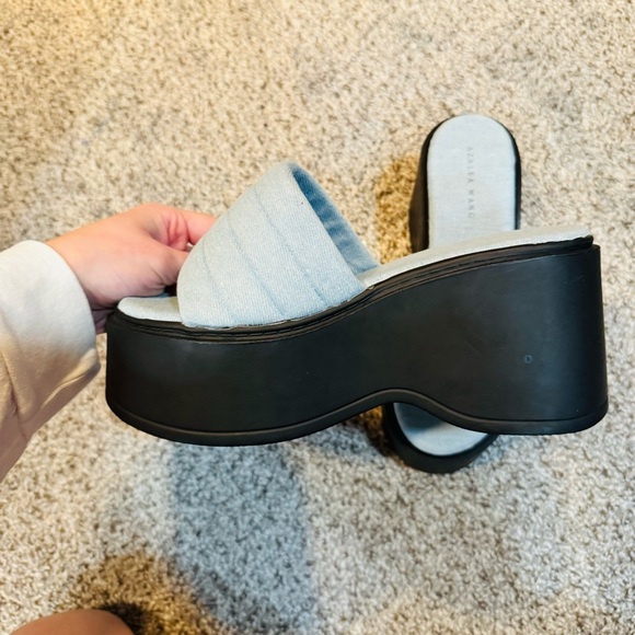 Azalea Wang Maggie Platform Sandal in Blue Size 7 Women’s NEW - Picture 4 of 10